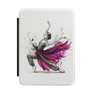 Kindle Case — Graceful Dancer Cover with Pink Watercolor Splash
