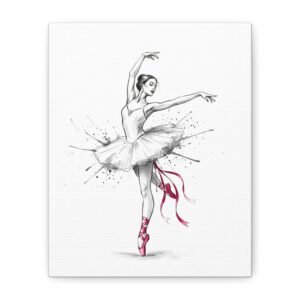 Ballet Dancer Illustration Matte Canvas