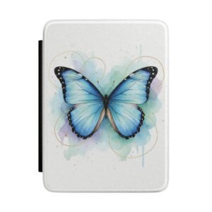 Kindle Case - Blue Watercolor Butterfly Protective Cover
