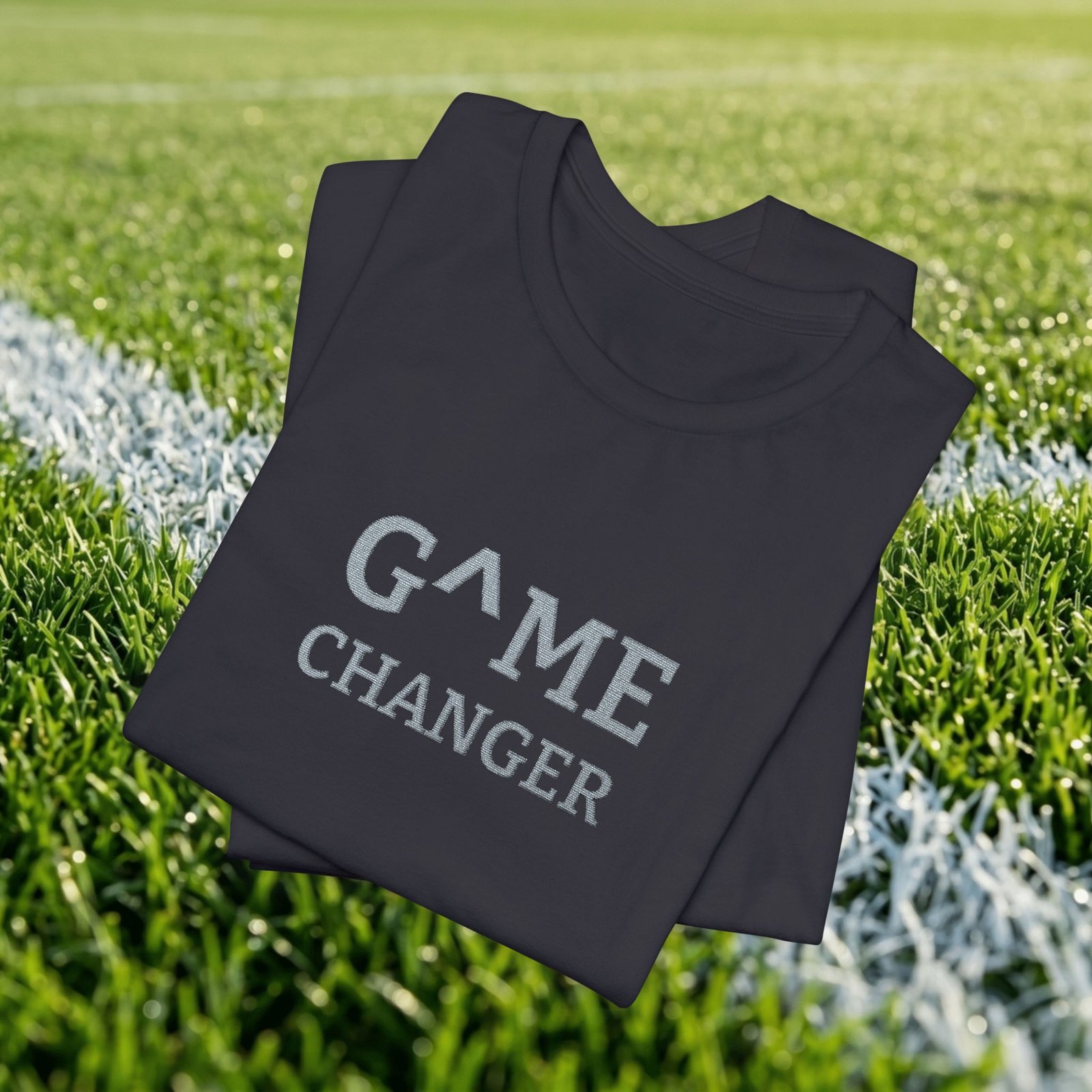 Custom Embroidered T-Shirt | Game Changer Comfort Colors Tee |Personalized Initials On Sleeve | Soccer Aesthetic Streetwear - Image 4