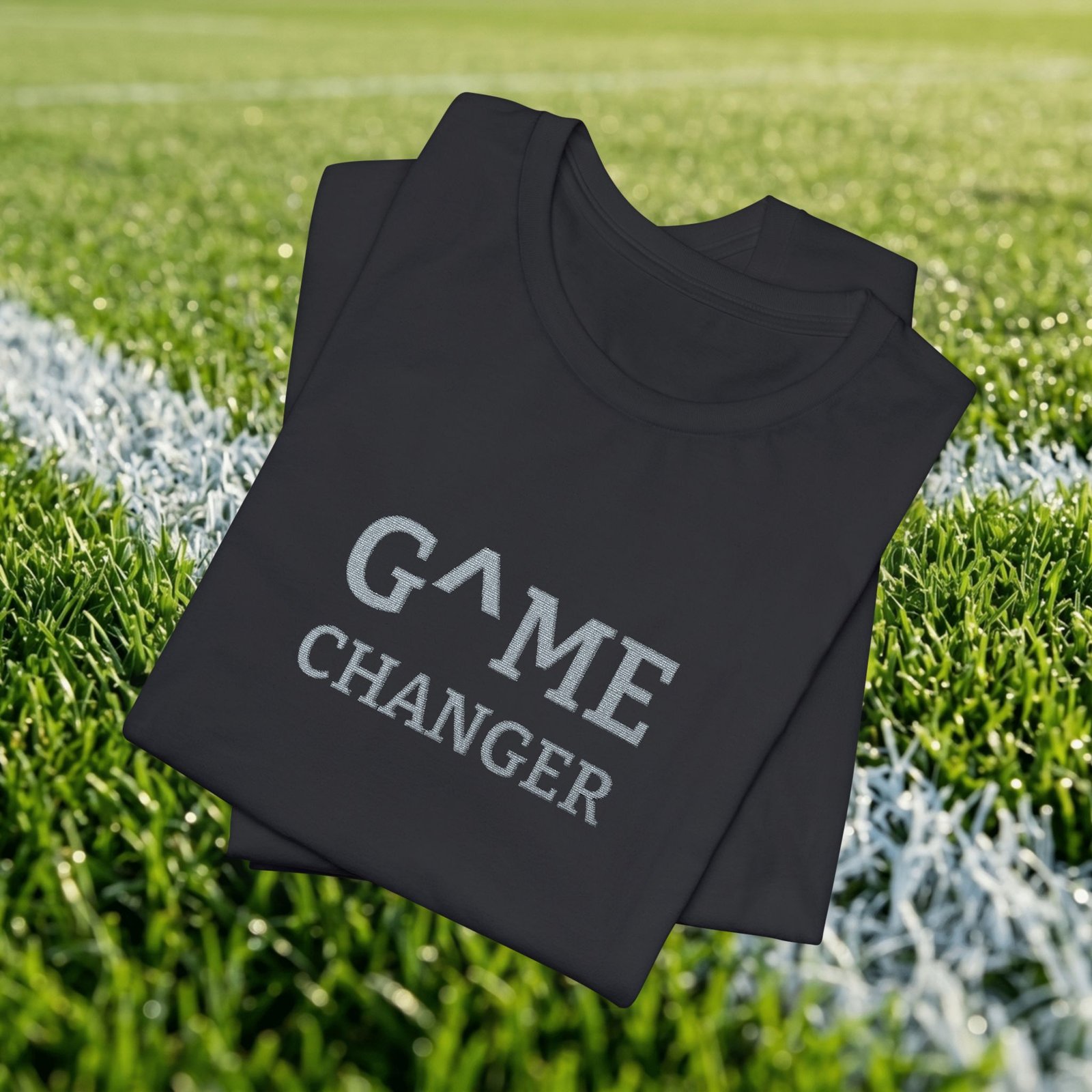 Custom Embroidered T-Shirt | Game Changer Comfort Colors Tee |Personalized Initials On Sleeve | Soccer Aesthetic Streetwear - Image 5