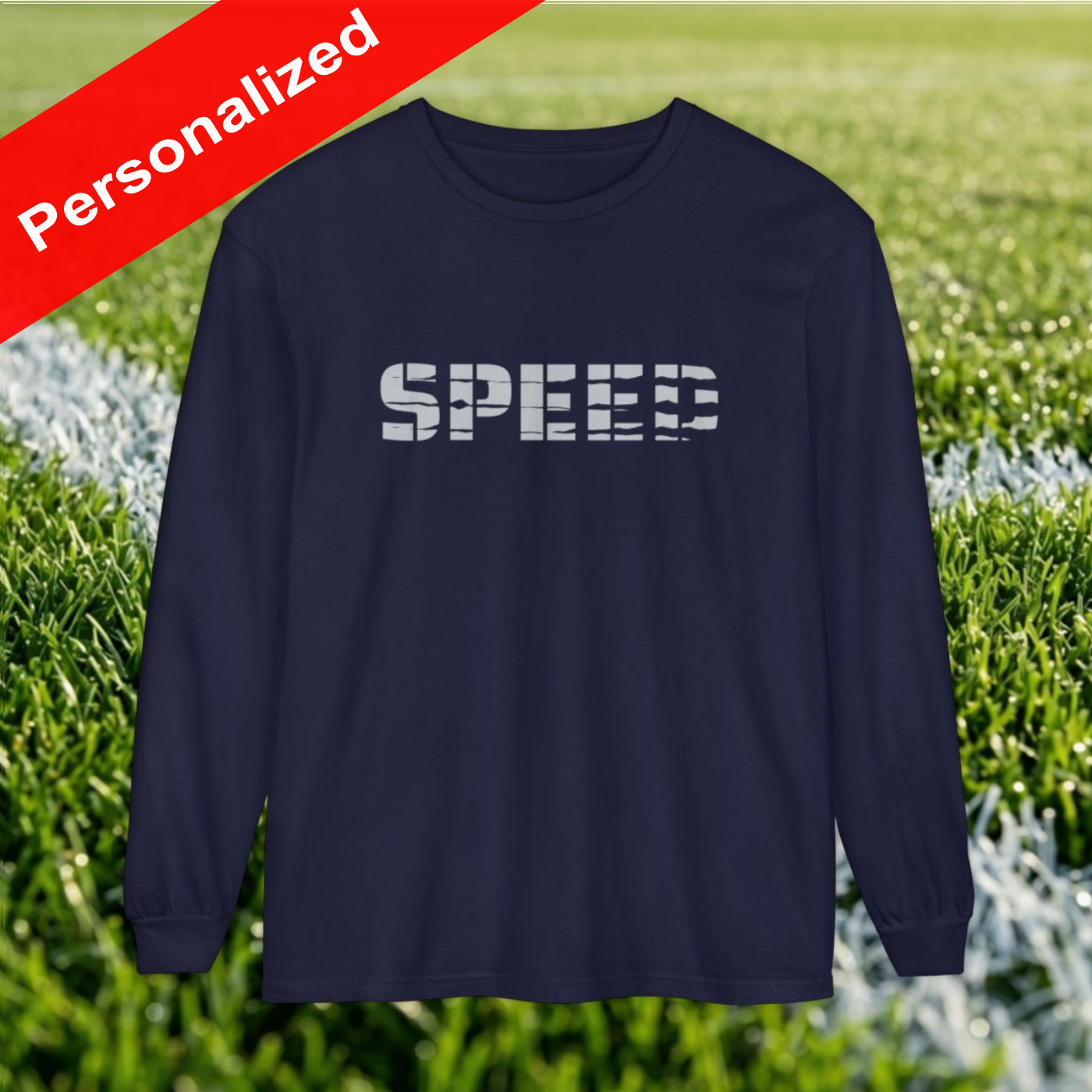 Customizable “SPEED” Athletic Tee. Custom Back Text