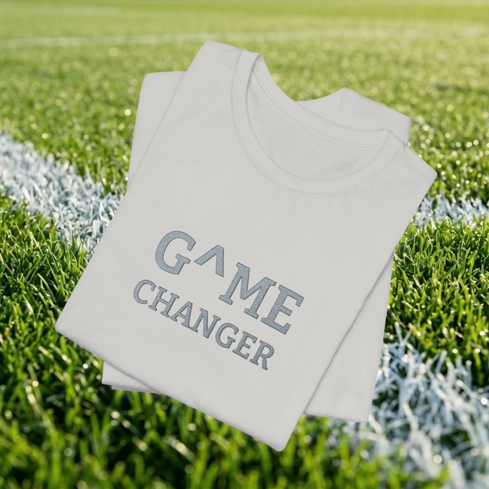 Custom Embroidered T-Shirt | Game Changer Comfort Colors Tee |Personalized Initials On Sleeve | Soccer Aesthetic Streetwear - Image 2