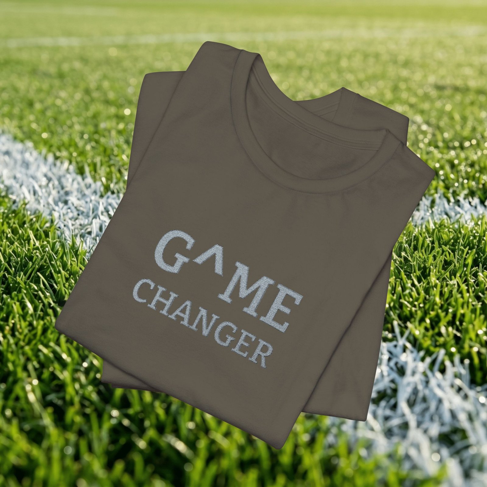 Custom Embroidered T-Shirt | Game Changer Comfort Colors Tee |Personalized Initials On Sleeve | Soccer Aesthetic Streetwear - Image 3