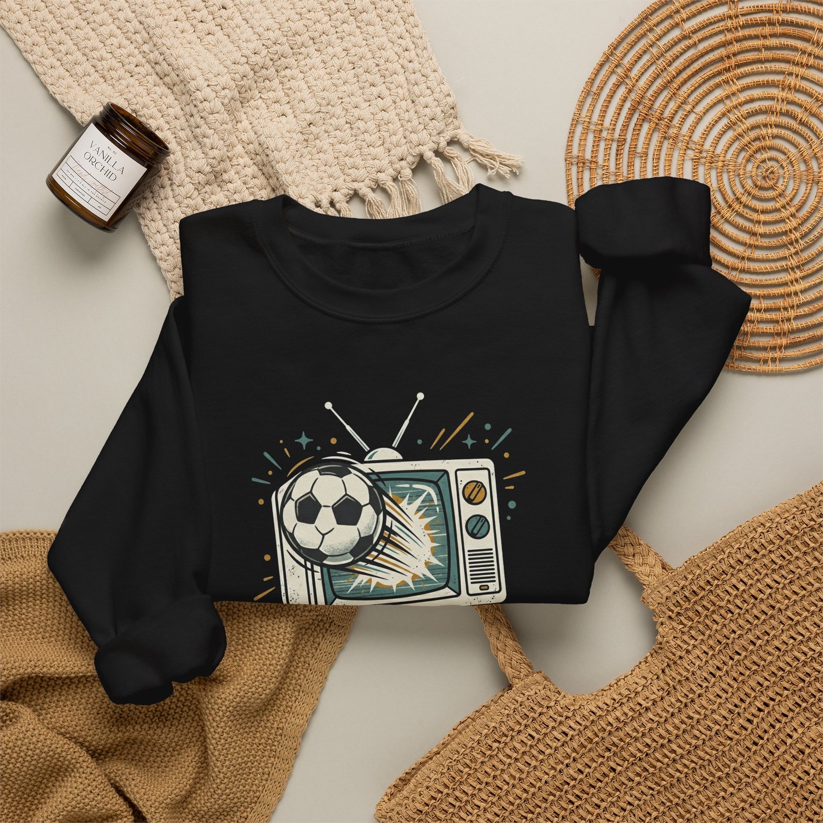 Retro TV 'Level Up' Crewneck Sweatshirt — Vintage Gaming Gamer Gift - Image 3