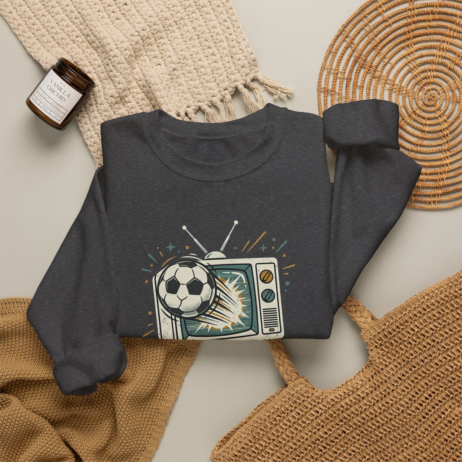 Retro TV 'Level Up' Crewneck Sweatshirt — Vintage Gaming Gamer Gift - Image 7
