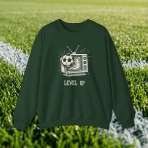 Retro TV 'Level Up' Crewneck Sweatshirt — Vintage Gaming Gamer Gift
