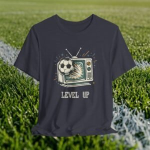 Retro TV Soccer Tee — Soccer Ball Jumping from Vintage Television