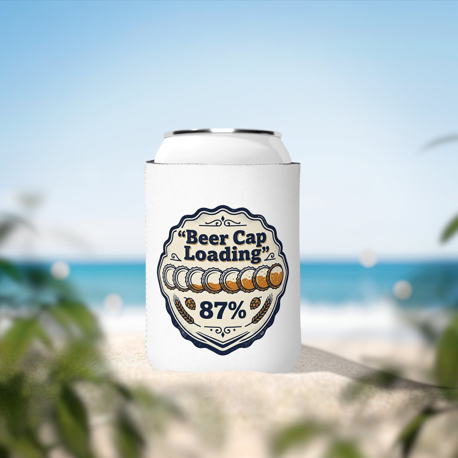 Beer Cap Loading 87% - Personalized Can Cooler Sleeve - Image 3