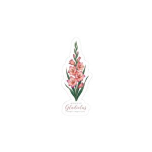 August Gladiolus Sticker | birth month flower, botanical watercolor
