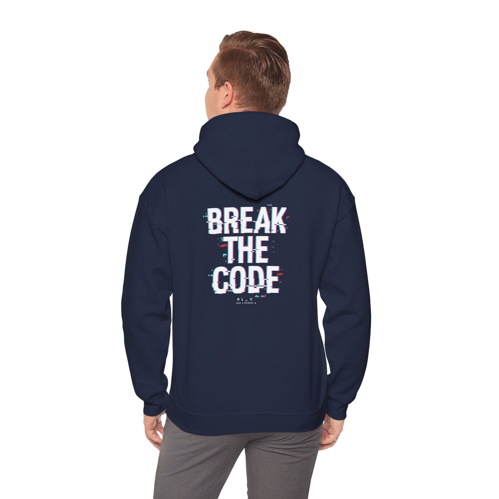 Break the Code — Glitch Tech Graphic Pullover - Gildan · 18500 - Image 2