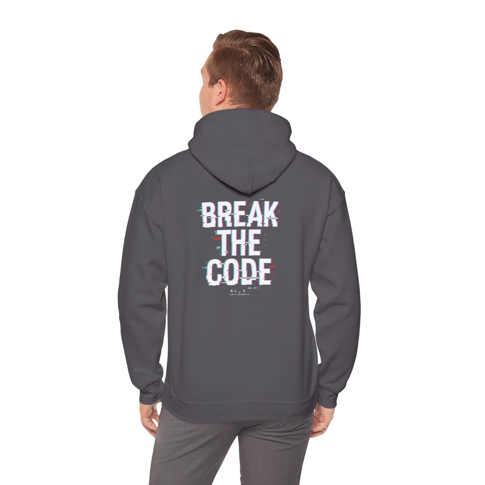 Break the Code — Glitch Tech Graphic Pullover - Gildan · 18500 - Image 15
