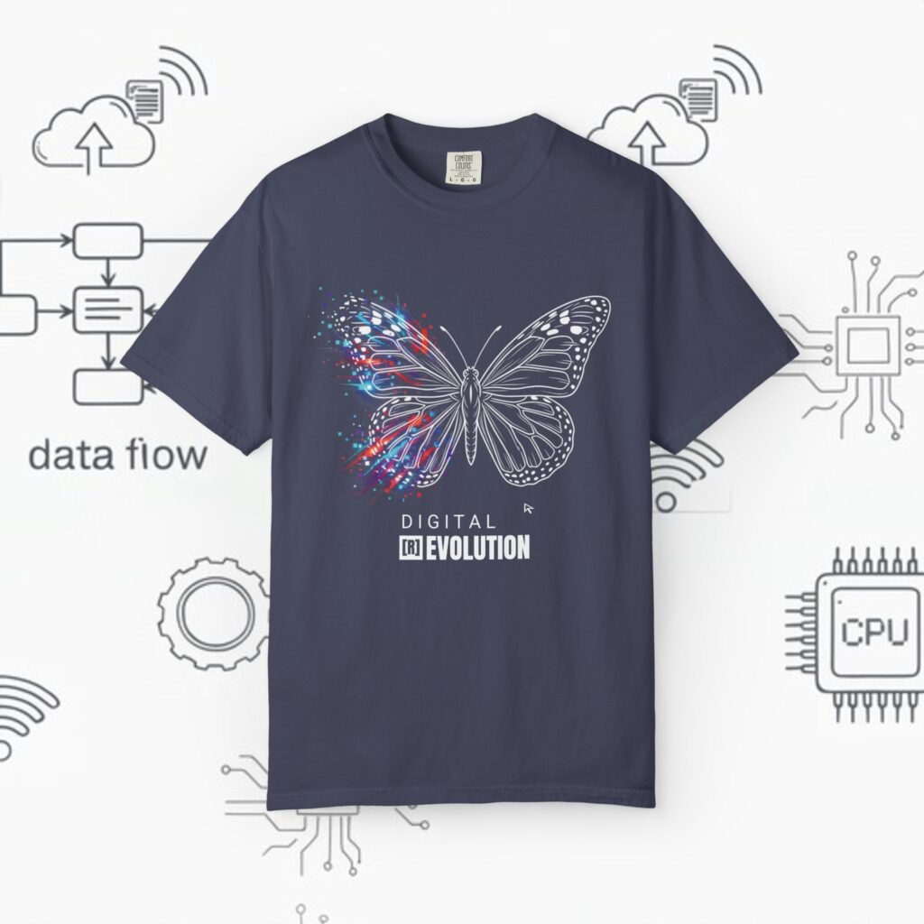 Digital Evolution Butterfly T‑Shirt — Comfort Colors® · 1717