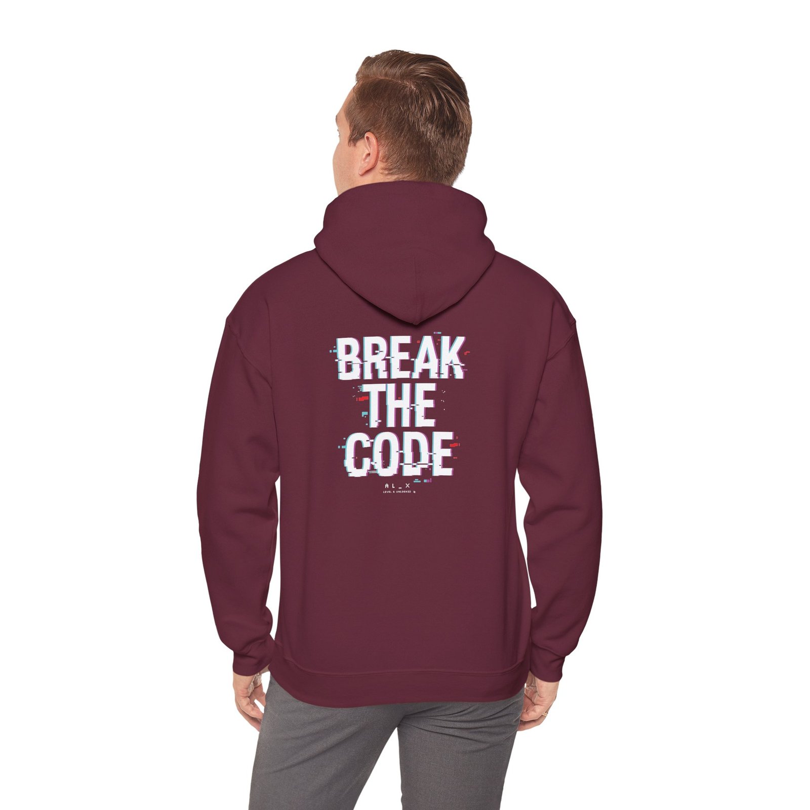 Break the Code — Glitch Tech Graphic Pullover - Gildan · 18500 - Image 9