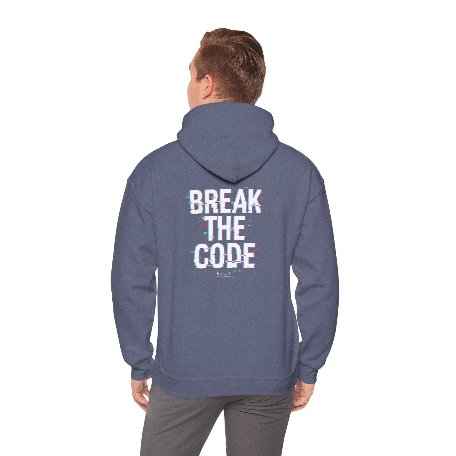 Break the Code — Glitch Tech Graphic Pullover - Gildan · 18500 - Image 17