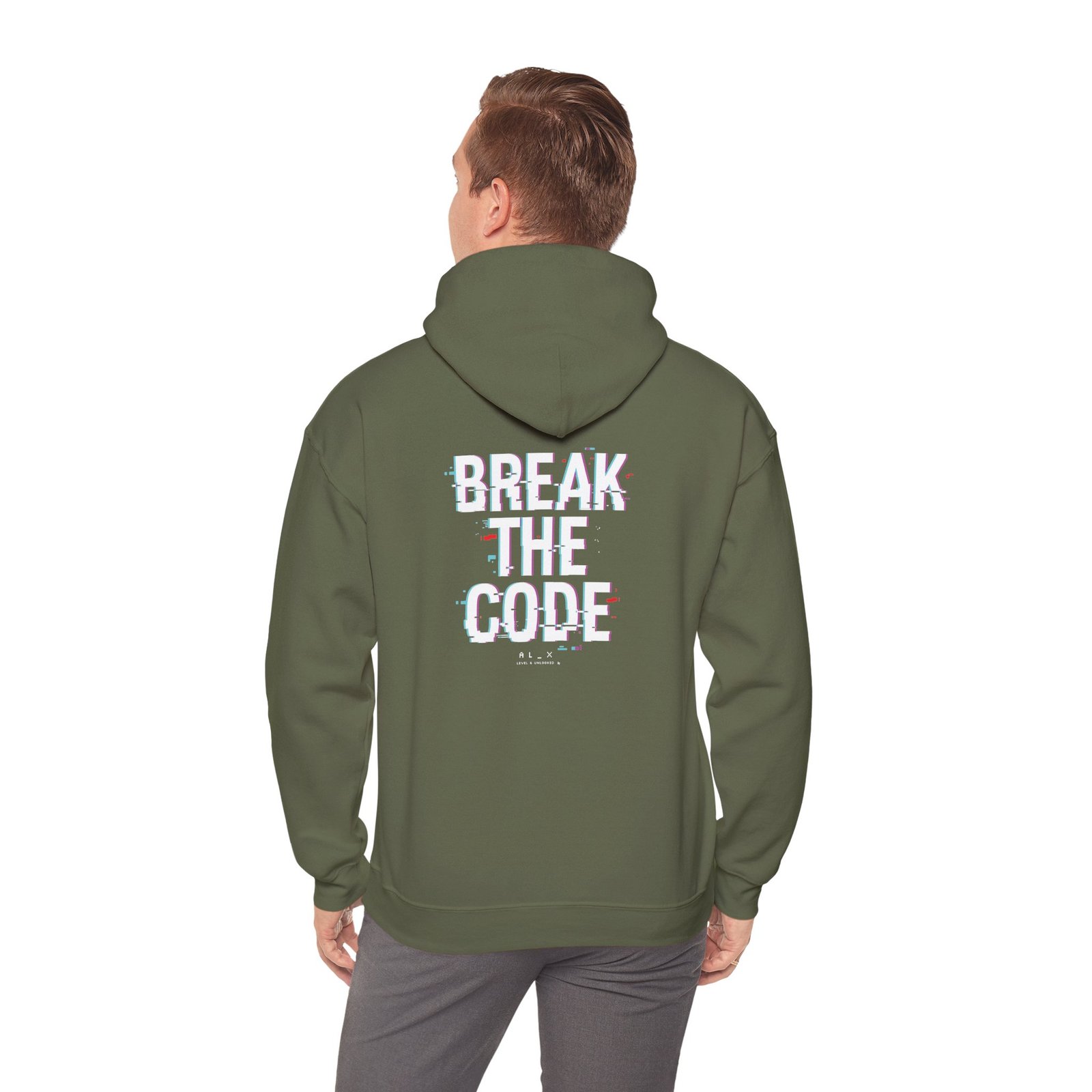 Break the Code — Glitch Tech Graphic Pullover - Gildan · 18500 - Image 11