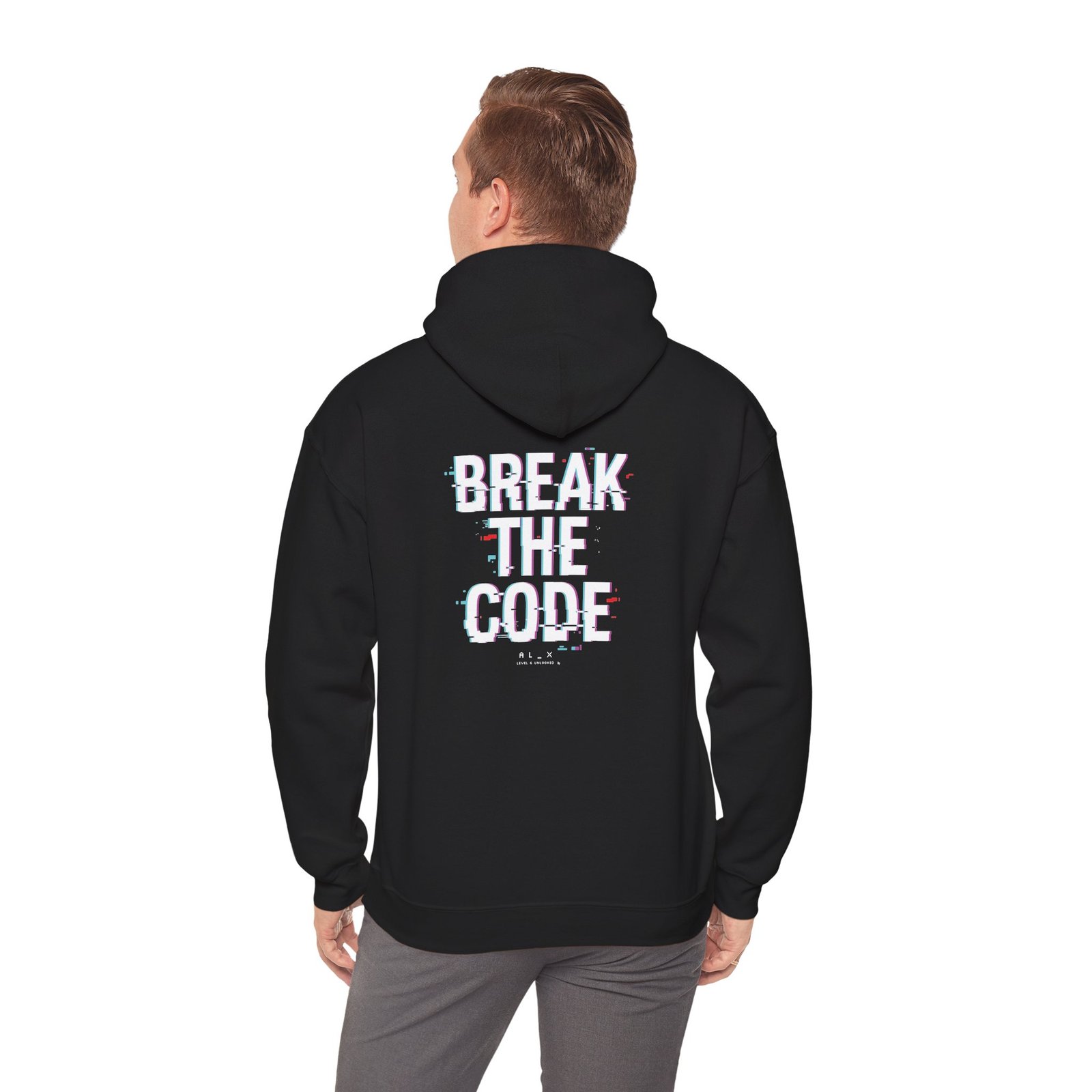 Break the Code — Glitch Tech Graphic Pullover - Gildan · 18500 - Image 7