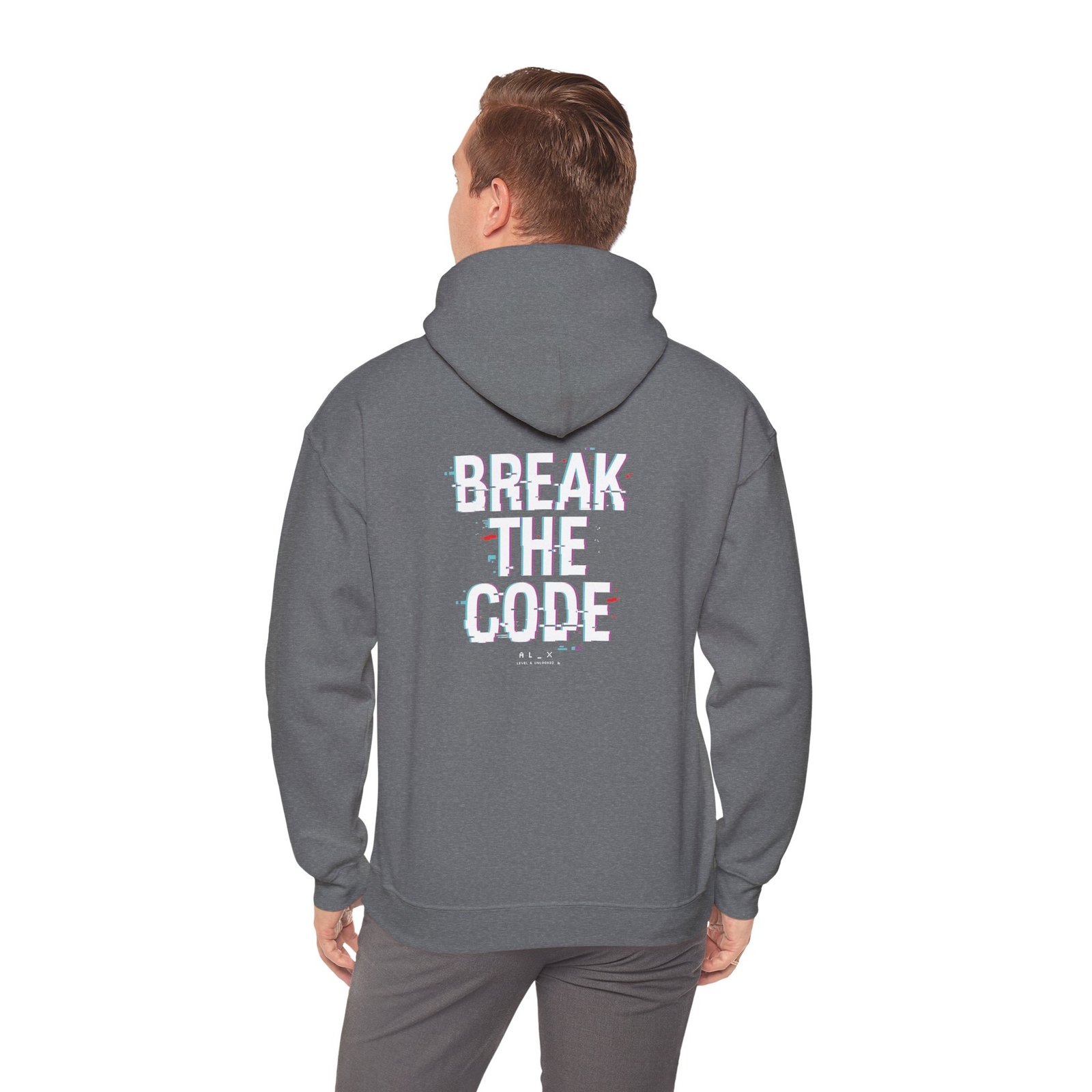 Break the Code — Glitch Tech Graphic Pullover - Gildan · 18500 - Image 13